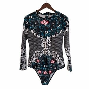 NWT Funny Girl long sleeve rash guard swimsuit size XXL floral vacay beach